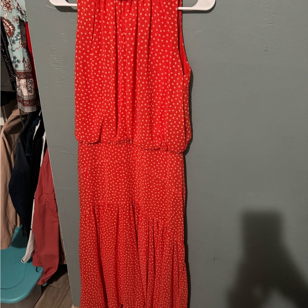 Kensie Red and White Maxi Dress